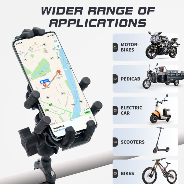 Outdoor Motorcycle Aluminum Alloy Shock-absorbing Mobile Phone Holder - Handlebar Model