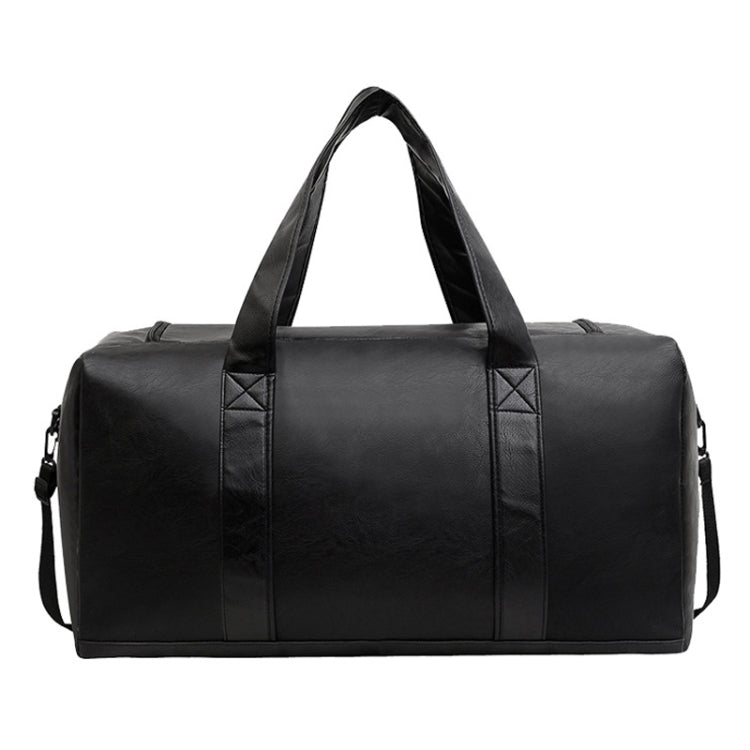 Large-capacity Business Handbag Men's Short Trip Travel Waterproof Leather Luggage Bag, Color: Small Brown
