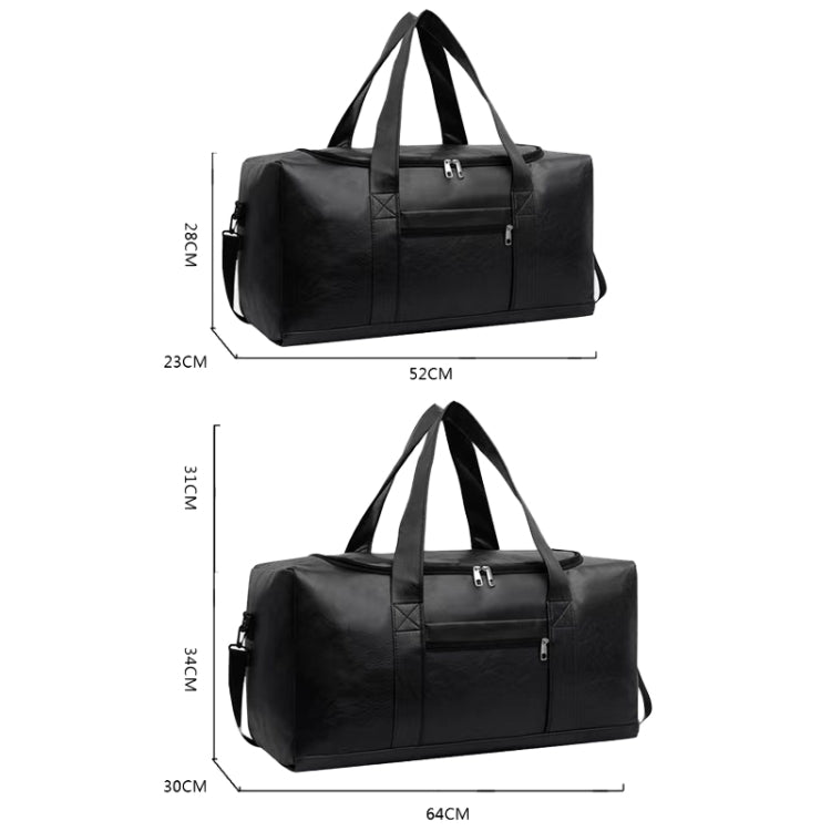 Large-capacity Business Handbag Men's Short Trip Travel Waterproof Leather Luggage Bag, Color: Small Brown