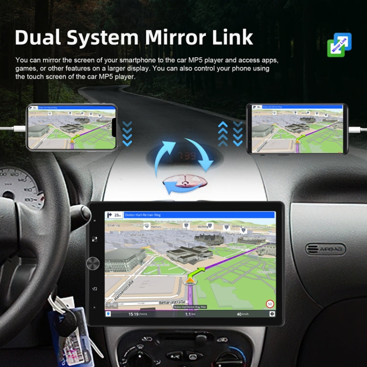 10.4 Inch MP5 Single Butt Vertical Screen Manual Rotation Android Navigation With Wireless Carplay Backup Camera - Standard