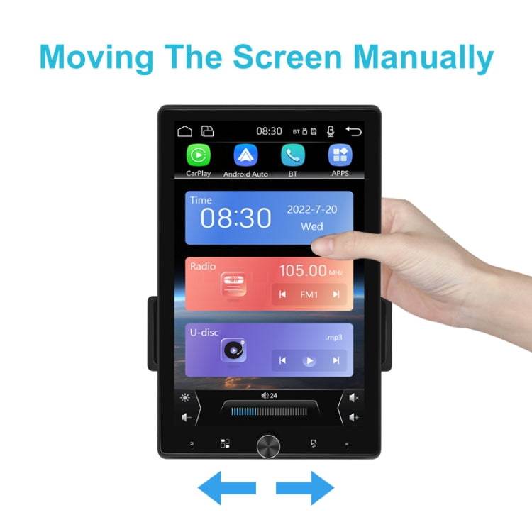 10.4 Inch MP5 Single Butt Vertical Screen Manual Rotation Android Navigation With Wireless Carplay Backup Camera - Standard