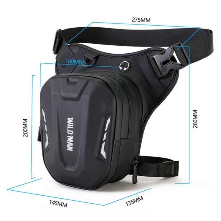 WILD MAN L1 3L Outdoor Motorcycle Riding Hard Shell Waist Bag Sports Cross-body Bag - Black