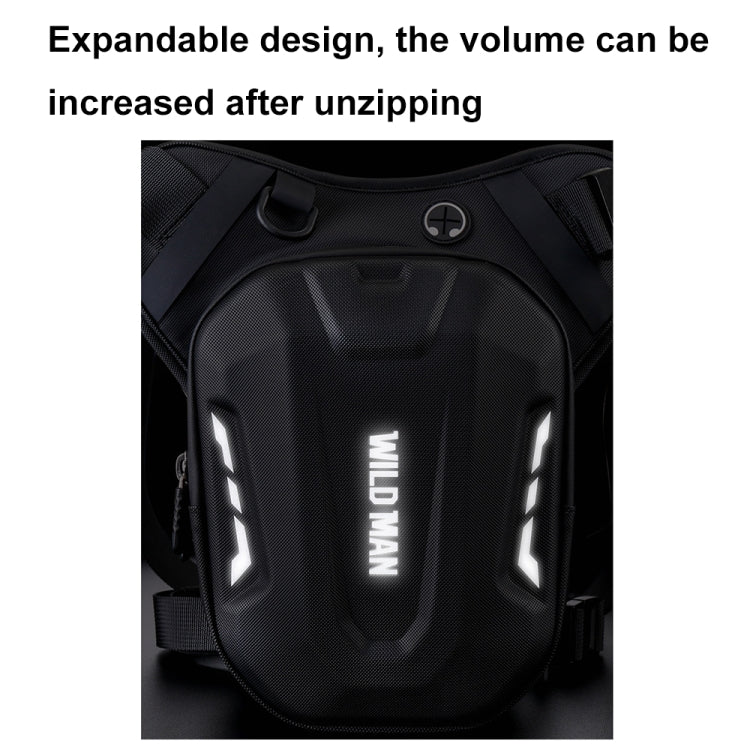 WILD MAN L1 3L Outdoor Motorcycle Riding Hard Shell Waist Bag Sports Cross-body Bag - Black