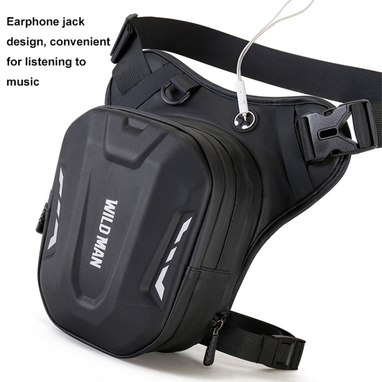 WILD MAN L1 3L Outdoor Motorcycle Riding Hard Shell Waist Bag Sports Cross-body Bag - Black