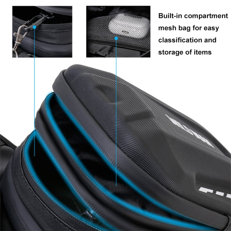 WILD MAN L1 3L Outdoor Motorcycle Riding Hard Shell Waist Bag Sports Cross-body Bag - Black