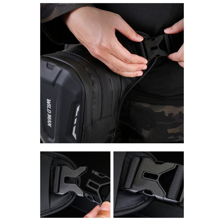 WILD MAN L1 3L Outdoor Motorcycle Riding Hard Shell Waist Bag Sports Cross-body Bag - Black