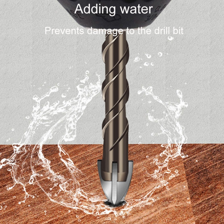 4mm Hexagonal Shank Spiral Flute Cross Alloy Drill Bits Glass Tile Four Edge Drivers
