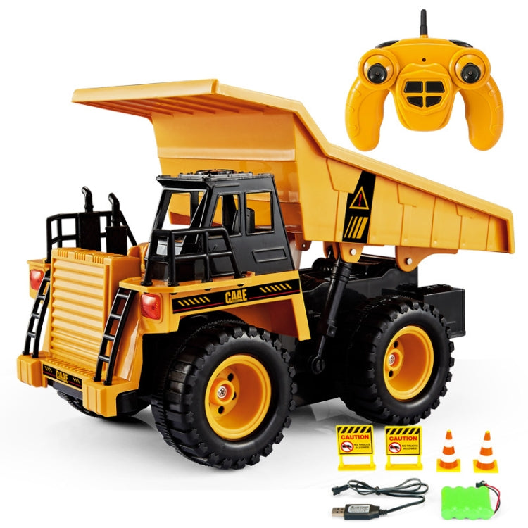 2.4G RC Dumper Truck Simulation Engineering Vehicle Model Children Electrical RC Truck Toy - Yellow