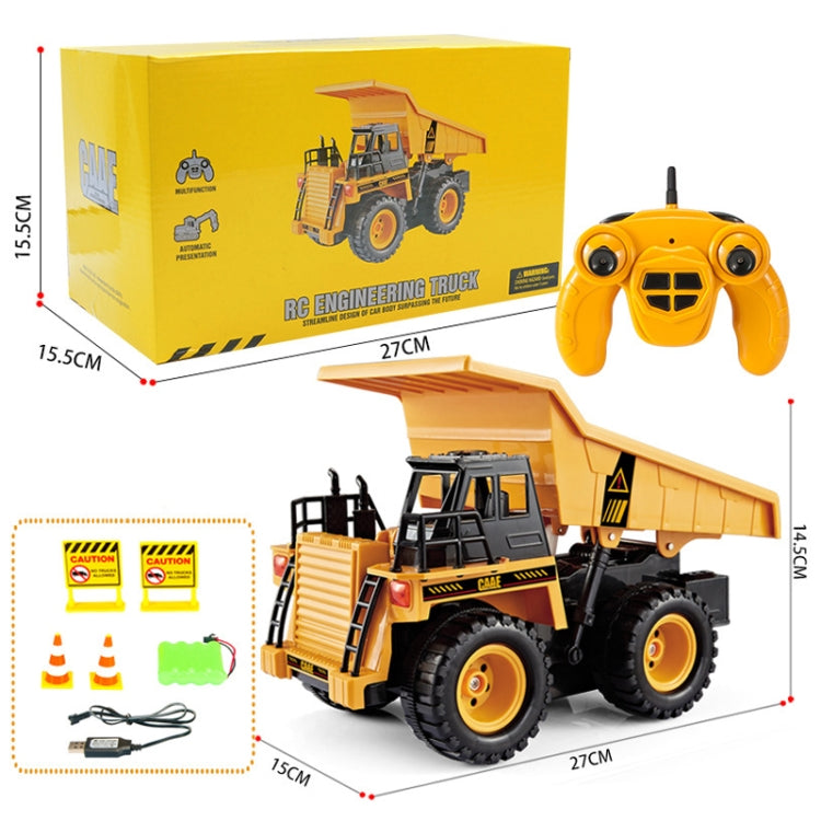 2.4G RC Dumper Truck Simulation Engineering Vehicle Model Children Electrical RC Truck Toy - Yellow