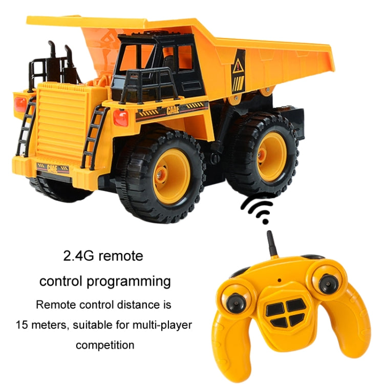 2.4G RC Dumper Truck Simulation Engineering Vehicle Model Children Electrical RC Truck Toy - Yellow