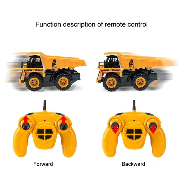 2.4G RC Dumper Truck Simulation Engineering Vehicle Model Children Electrical RC Truck Toy - Yellow