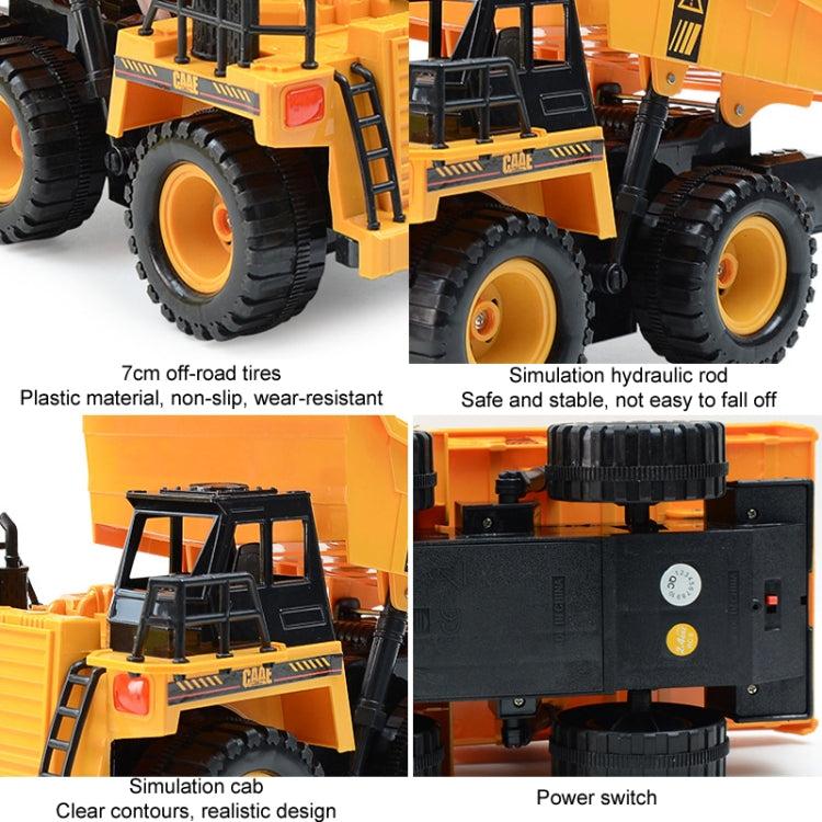 2.4G RC Dumper Truck Simulation Engineering Vehicle Model Children Electrical RC Truck Toy - Yellow