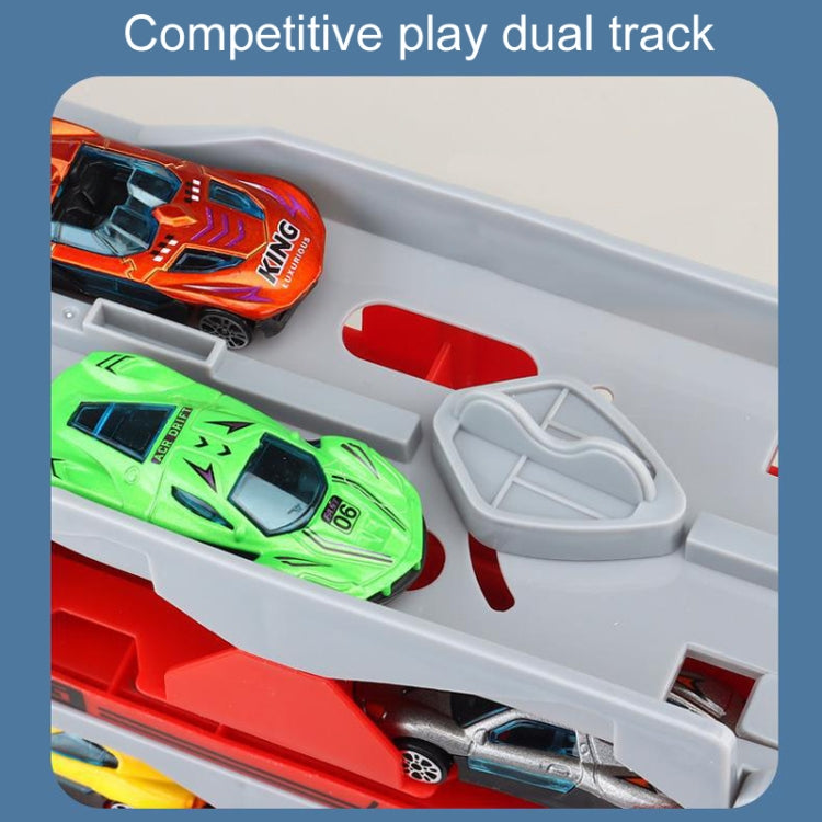 Children Transformable Ejector Truck Toys Foldable Storage Model Alloy Vehicle, Model: With 8 Cars