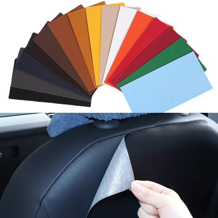 10x20cm Self-Adhesive PU Leather Patch Sticker Sofa Seat Small Hole Repair Patch - Light Brown