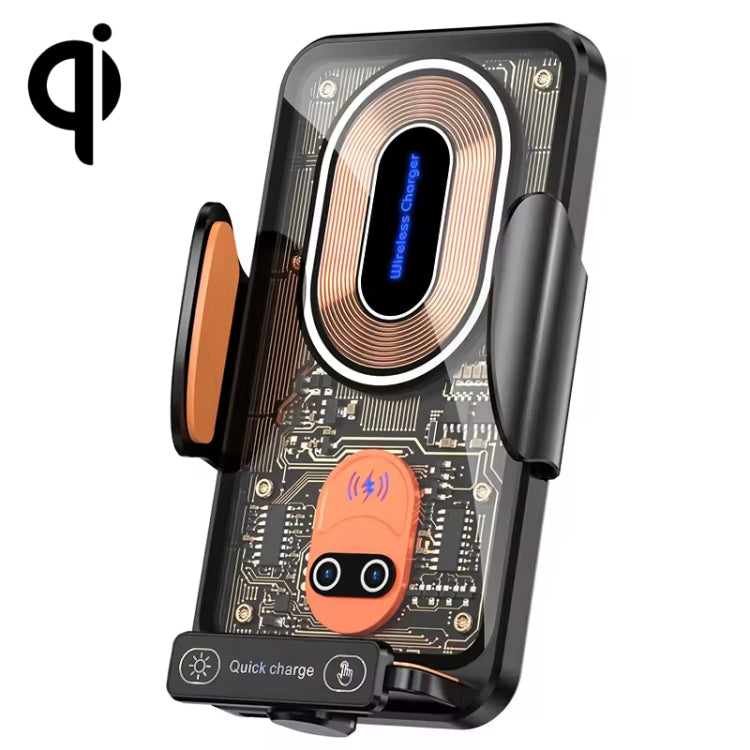 120W Transparent Car Wireless Charger Cell Phone Holder Magnetic Fast Charger - Black