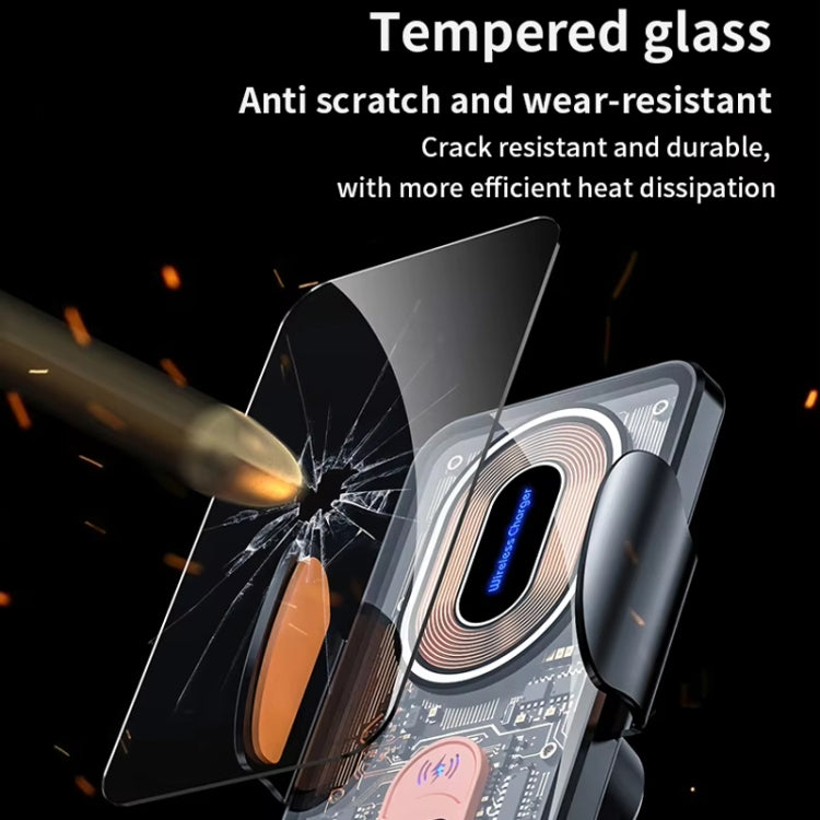 120W Transparent Car Wireless Charger Cell Phone Holder Magnetic Fast Charger - Black