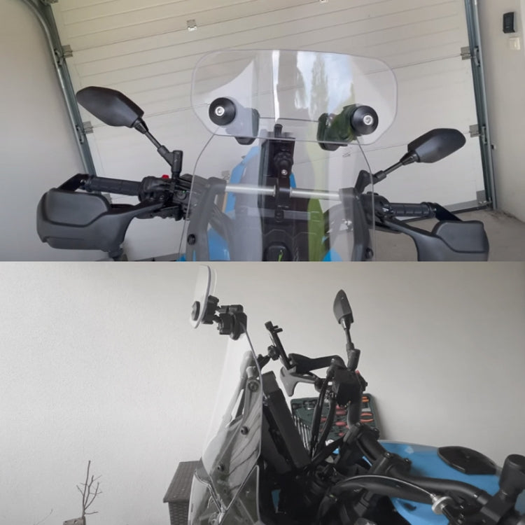 Motorcycle Modification Heightened Adjustable Windshield - Transparent