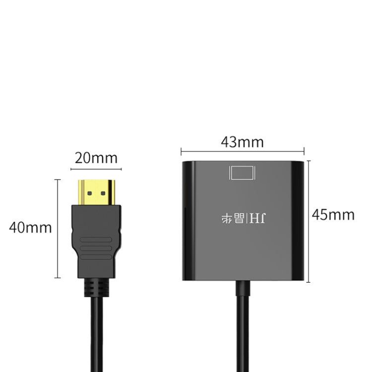 JINGHUA HDMI To VGA Adapter Cable Laptop Video Converter, Color: No Audio Black