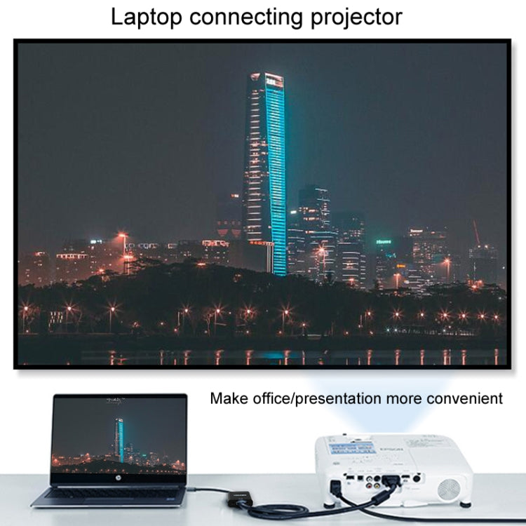 JINGHUA HDMI To VGA Adapter Cable Laptop Video Converter, Color: With Audio White