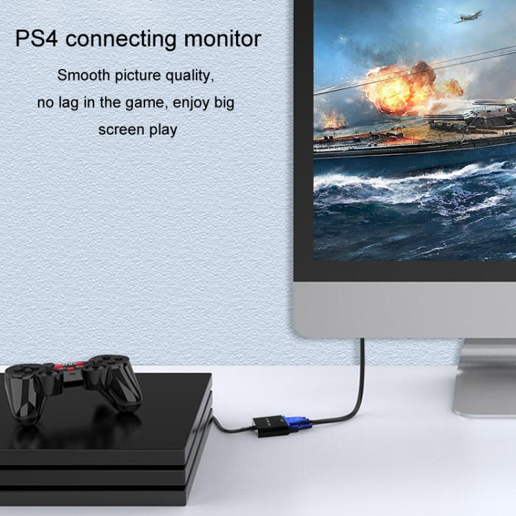 JINGHUA HDMI To VGA Adapter Cable Laptop Video Converter, Color: With Audio White