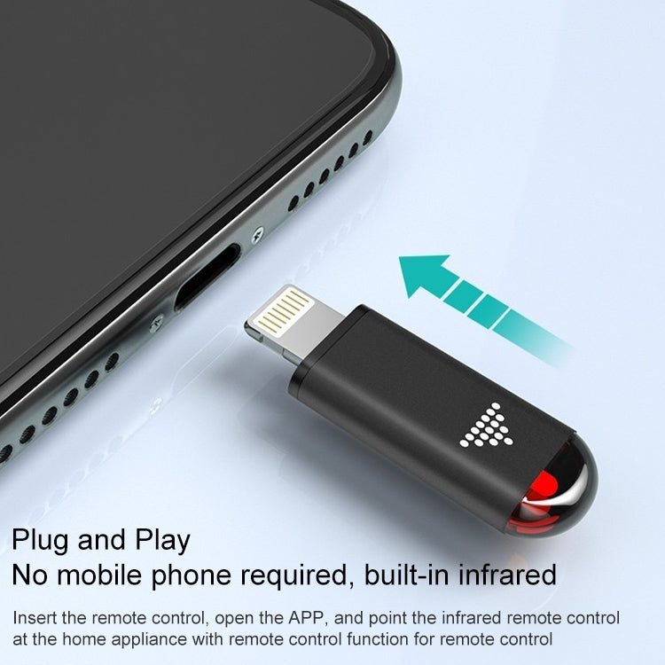 R09 For iPhone 15 Series Mobile Phone Infrared TV Air Conditioner Smart Remote Control - Black USB-C