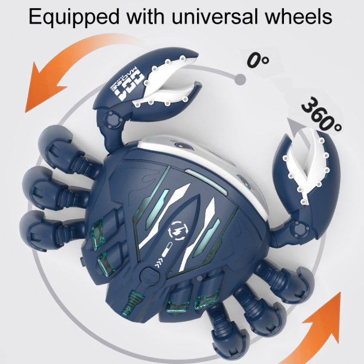Children Motorized Universal Crawling Crab Simulation Animal Model Toys, Color: White