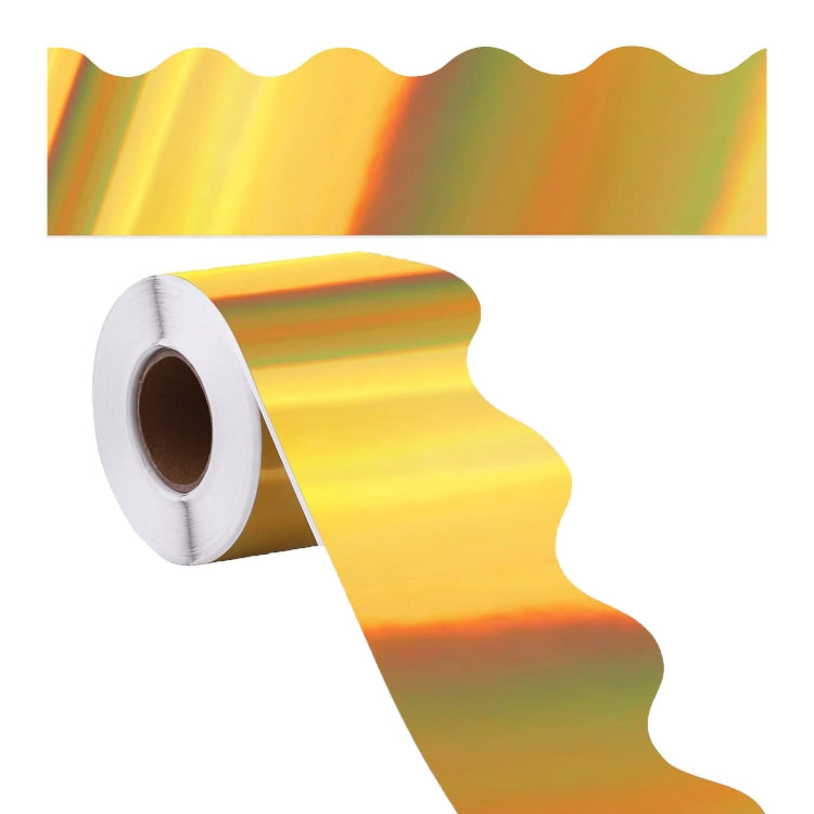 7.6cm x 20m Fan-Shaped Laser Gold Border Paper Bulletin Board Border Decoration