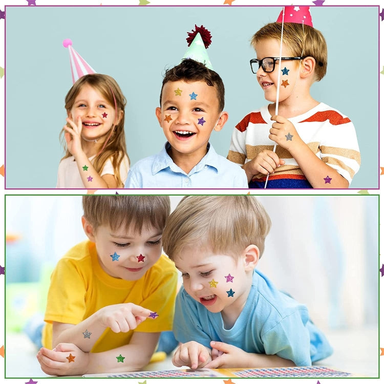 1500pcs / Pack Colorful Glitter Five-pointed Star Stickers Stationery Stickers  125 x 195mm