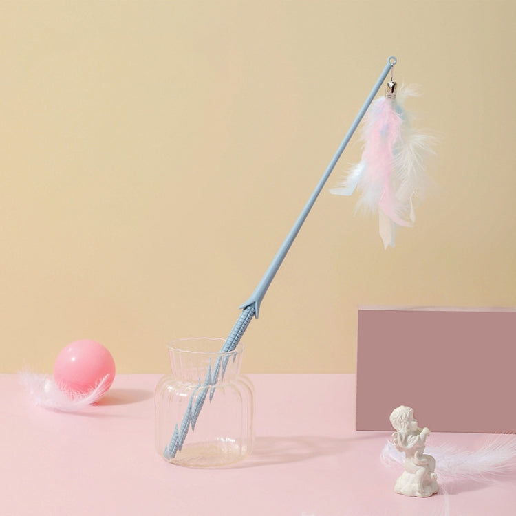 Cats Detachable Self-Exciting Toys Bell And Feather Teaser, Color: Corn Blue