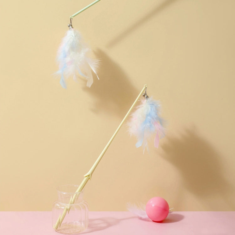 Cats Detachable Self-Exciting Toys Bell And Feather Teaser, Color: Cactus Green