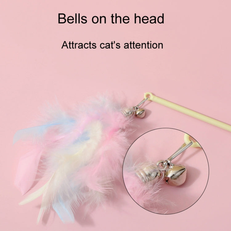 Cats Detachable Self-Exciting Toys Bell And Feather Teaser, Color: Cactus Blue