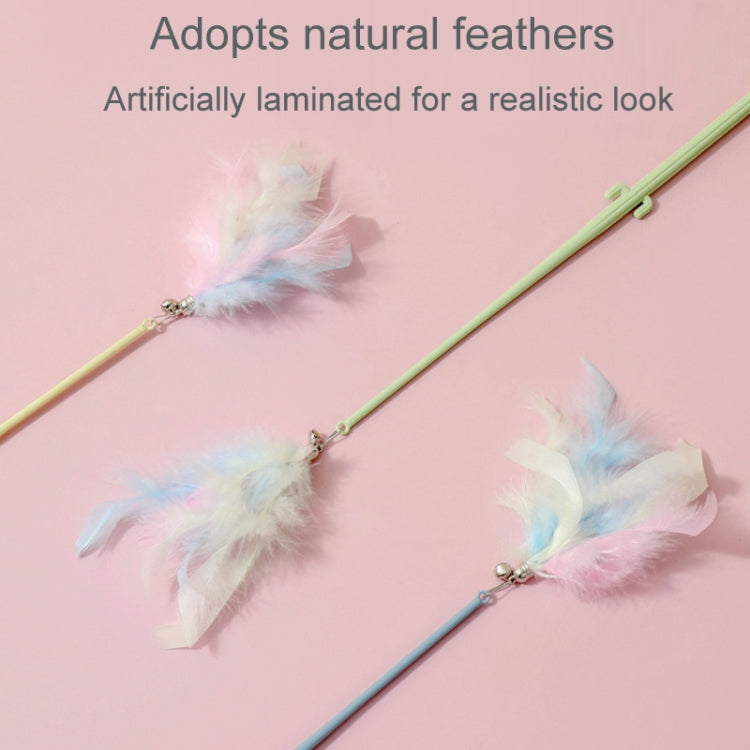 Cats Detachable Self-Exciting Toys Bell And Feather Teaser, Color: Corn Blue