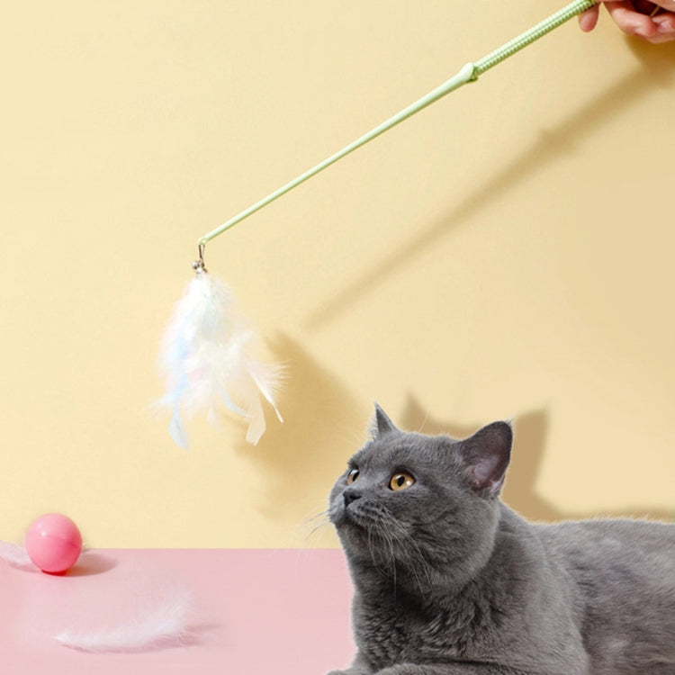 Cats Detachable Self-Exciting Toys Bell And Feather Teaser, Color: Corn Green
