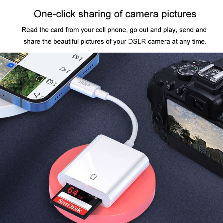 JINGHUA Mobile Phone Card Reader Converter Memory Card Reader, Model: Type-C With Cable TF+SD