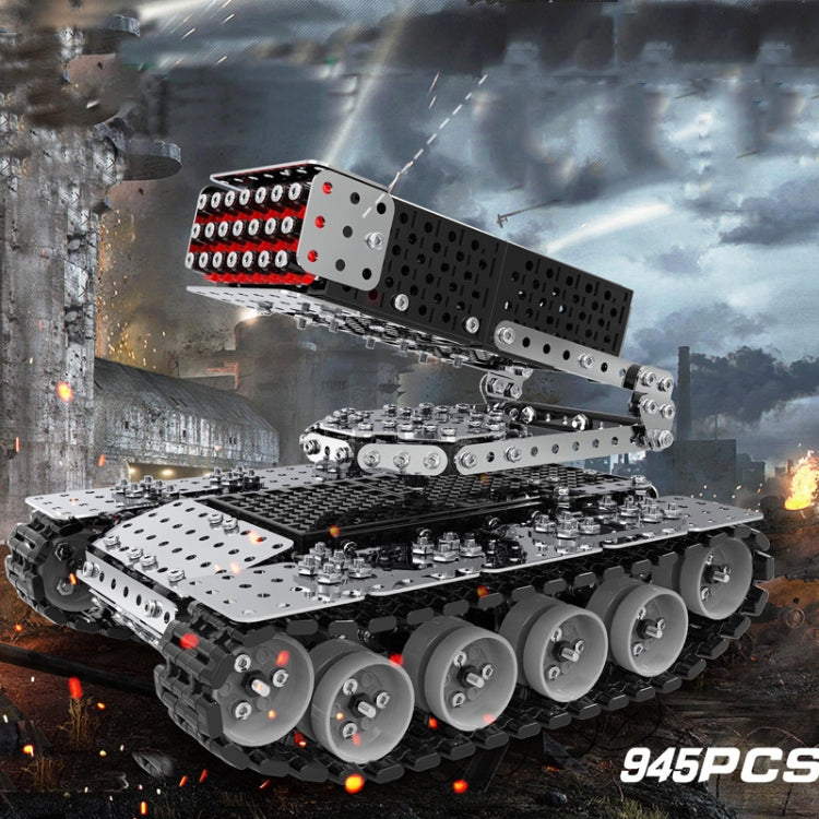 945pcs / Box Stereoscopic Metal Assembly Tank Model Ornament Hand- Assembling Building Blocks Toys
