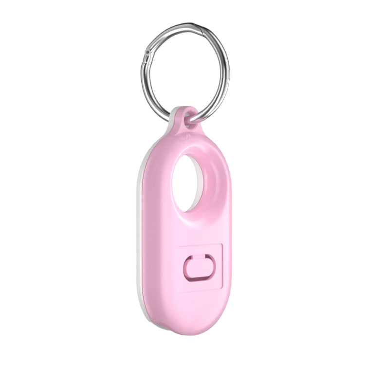 For Samsung Galaxy SmartTag2 Tracker Protective Case Location Full Cover PC Case With Keychain, Color: Pink+White