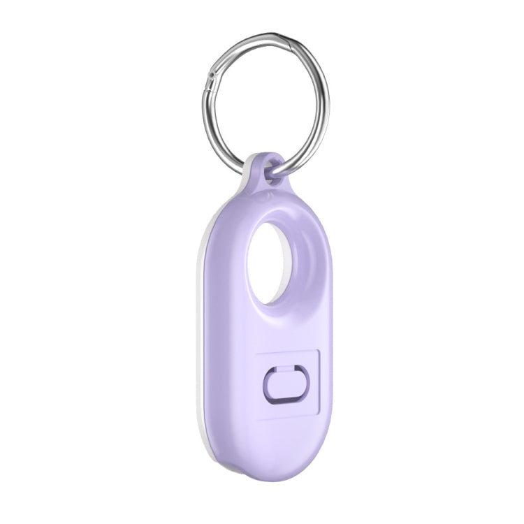 For Samsung Galaxy SmartTag2 Tracker Protective Case Location Full Cover PC Case With Keychain, Color: Purple+White