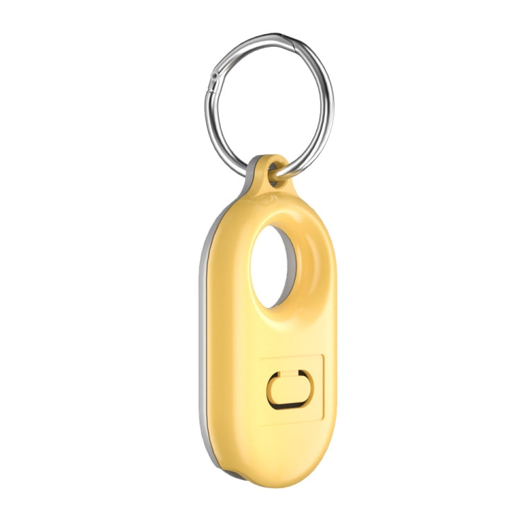 For Samsung Galaxy SmartTag2 Tracker Protective Case Location Full Cover PC Case With Keychain, Color: Light Gray+Yellow