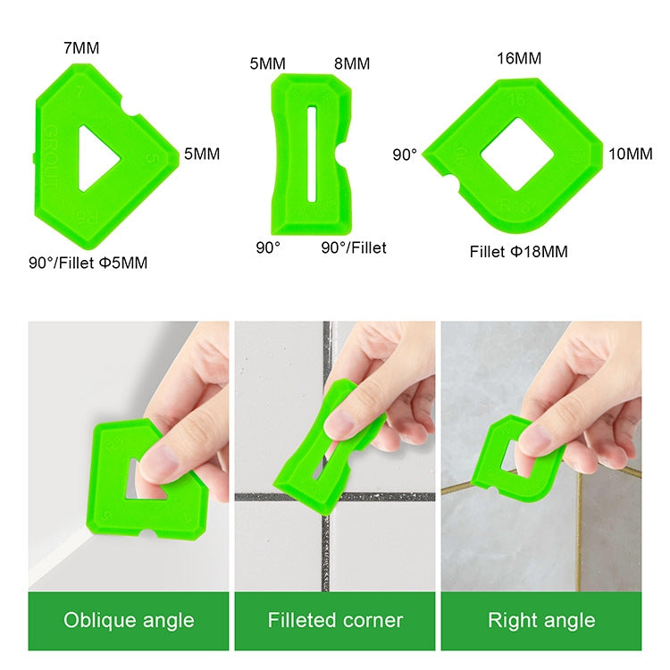 2sets Multifunctional Glue Scraper Silicone Seam Scraper - Green