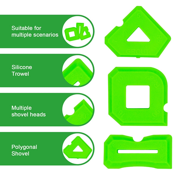 2sets Multifunctional Glue Scraper Silicone Seam Scraper - Green
