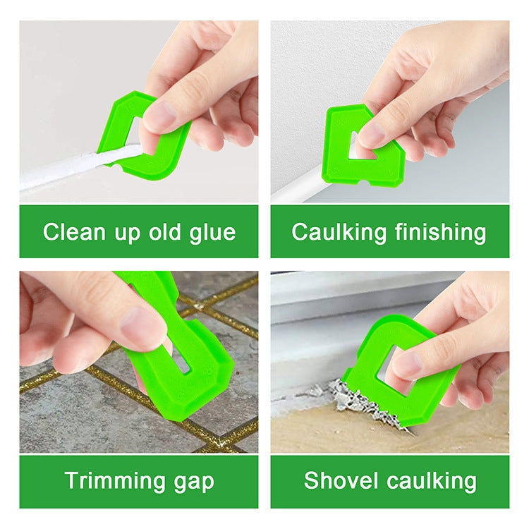 2sets Multifunctional Glue Scraper Silicone Seam Scraper - Green
