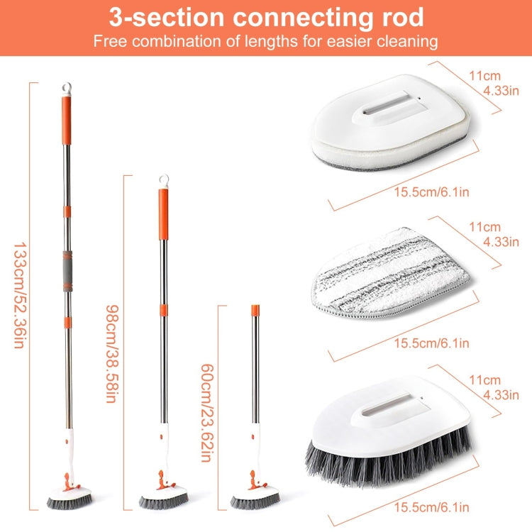Shower Cleaning Brush With 52 Inch Adjustable Handle Tub Tile Scrubber Brush, Spec: Set 3