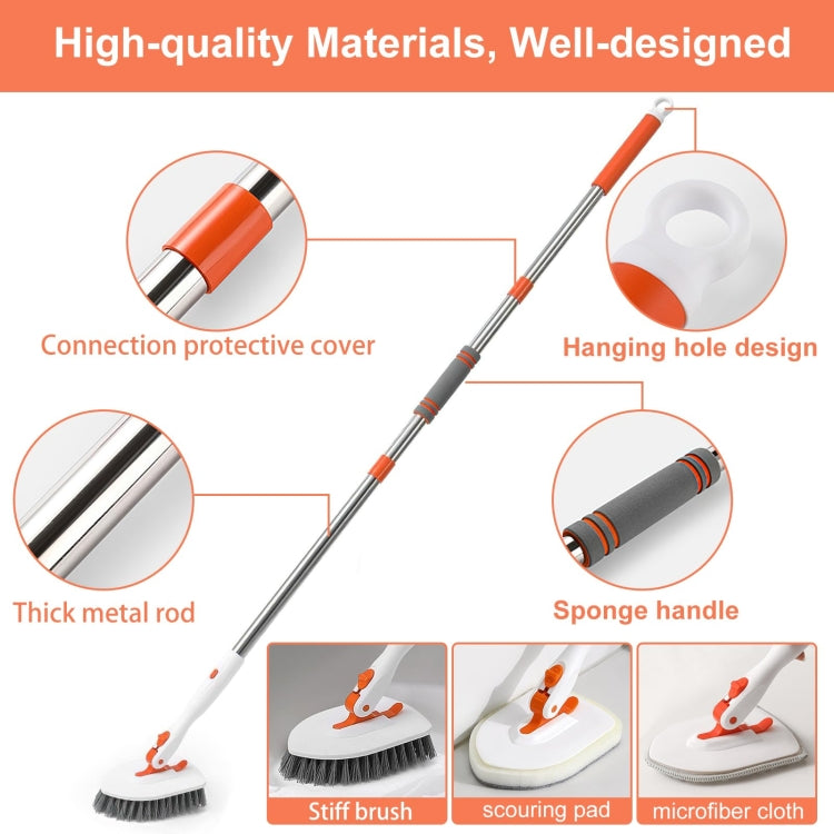 Shower Cleaning Brush With 52 Inch Adjustable Handle Tub Tile Scrubber Brush, Spec: Set 5