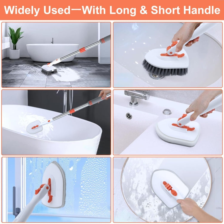 Shower Cleaning Brush With 52 Inch Adjustable Handle Tub Tile Scrubber Brush, Spec: Set 3