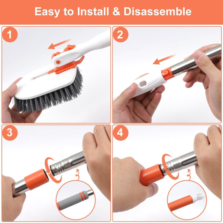 Shower Cleaning Brush With 52 Inch Adjustable Handle Tub Tile Scrubber Brush, Spec: Set 3