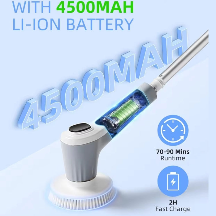 6 In 1 Automatic Water Spray Electric Spin Scrubber 53 Inch Cordless Rechargeable Cleaning Brush