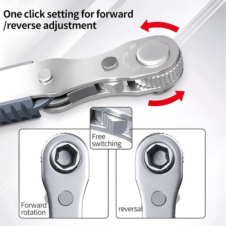 36-Tooth Bi-Directional Ratcheting Screwdriver Set With 4 Double-Ended Bits - Gray