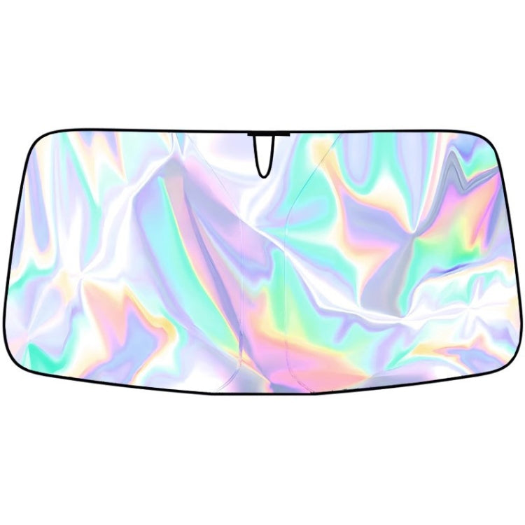 136x65cm Car Front Windshield Sunshade Colorful Laser Heat Insulation Sunscreen Sunshade Umbrella