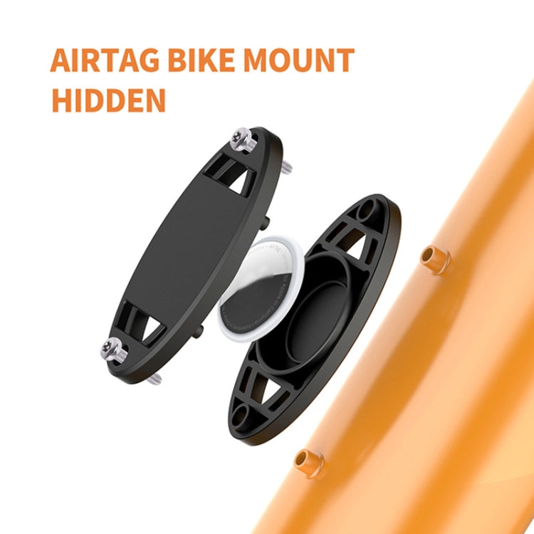 For AirTag 2nd Gen / AirTag 1st Gen Bicycle Water Bottle Fixing Bracket Locator Protective Cover - Black
