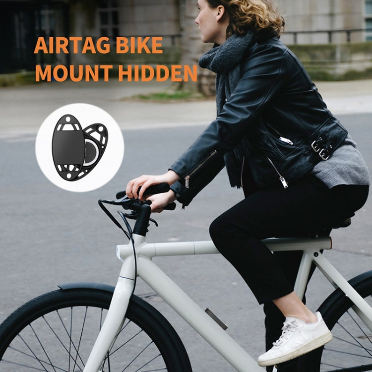 For AirTag 2nd Gen / AirTag 1st Gen Bicycle Water Bottle Fixing Bracket Locator Protective Cover - Black